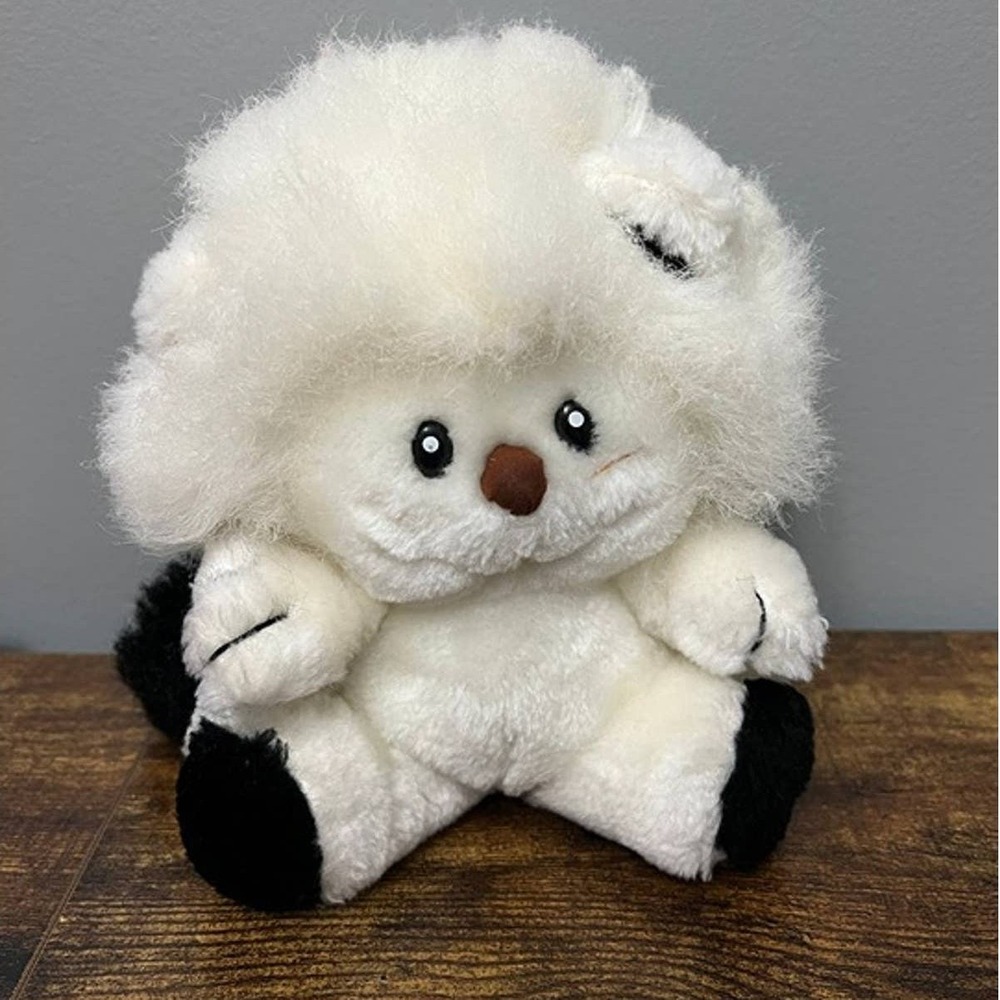 Vintage 1983 Applause Bandy the White Lion Plush Stuffed Animal Retro Toy 80s